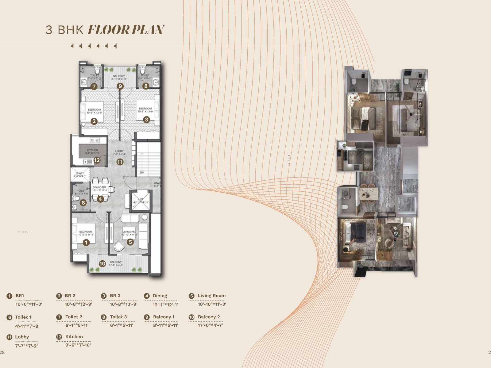 Prime Developments Gurgaon - 3 BHK Floor Plan