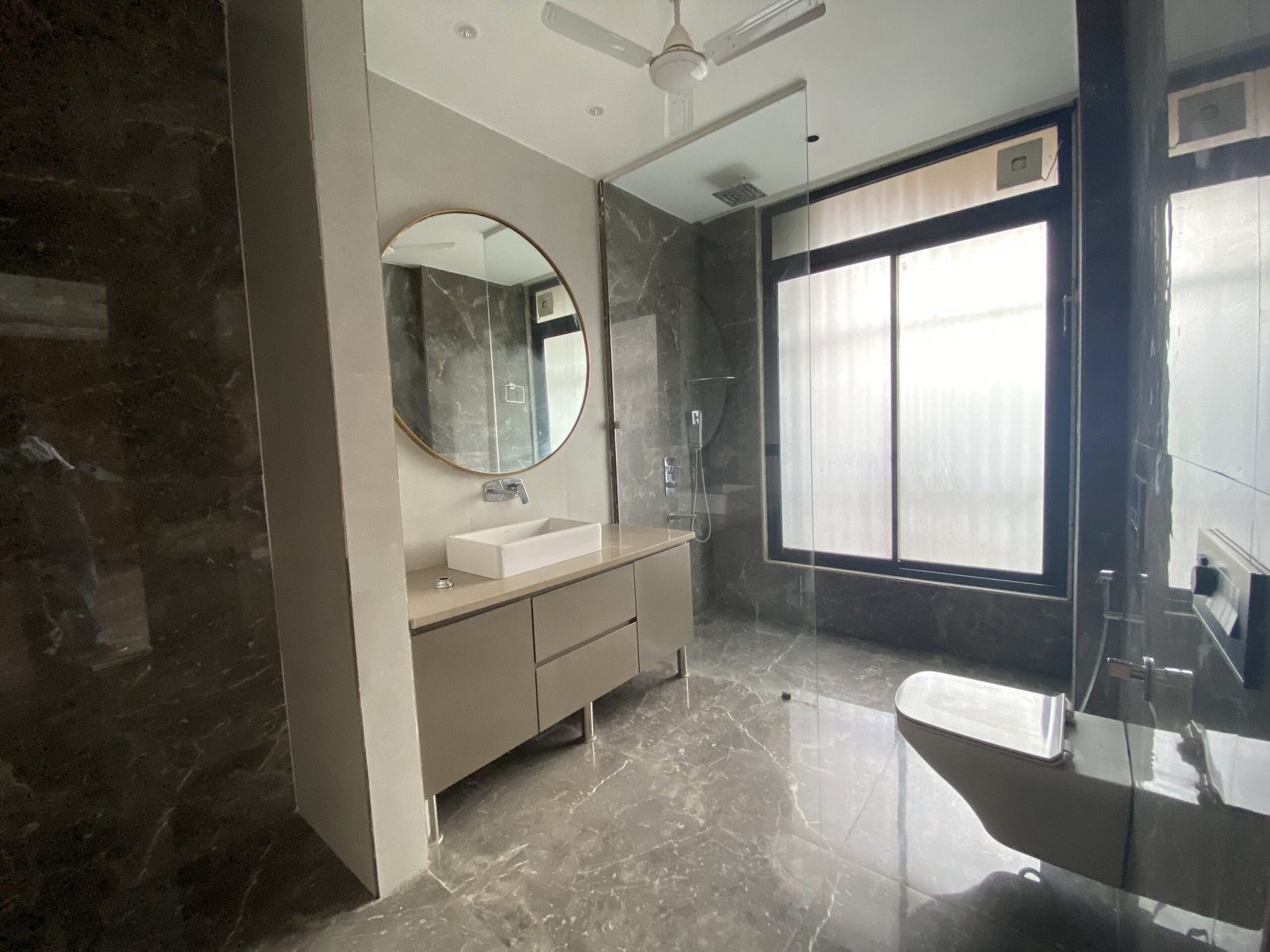 Premium bathroom with luxury fittings in a 4 BHK builder floor at Emerald Hills Sector 65 Gurgaon